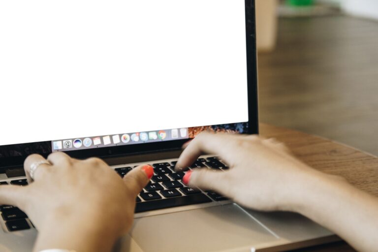 Woman typing email
