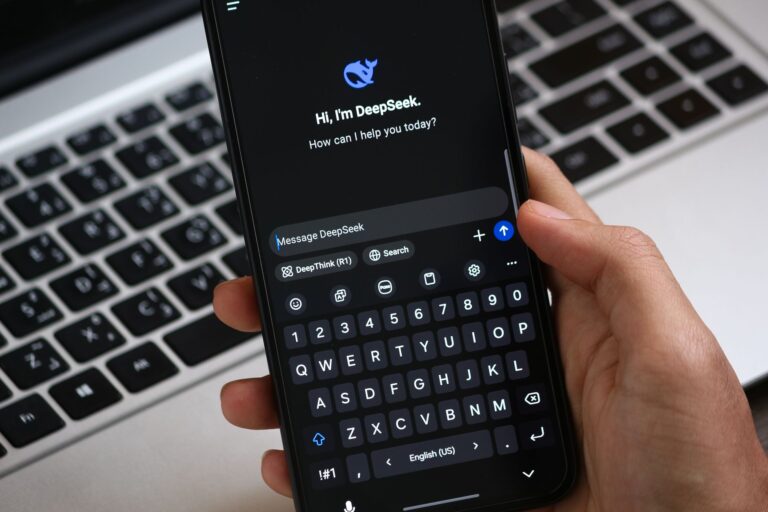 Person typing chatbot